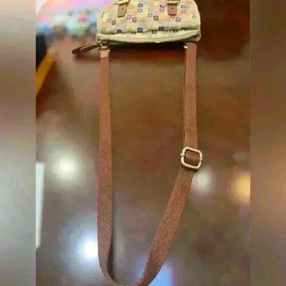 Fossil Crossbody Bag Fabric Canvas Multicolor Floral Leather Trim - Picture 9 of 9